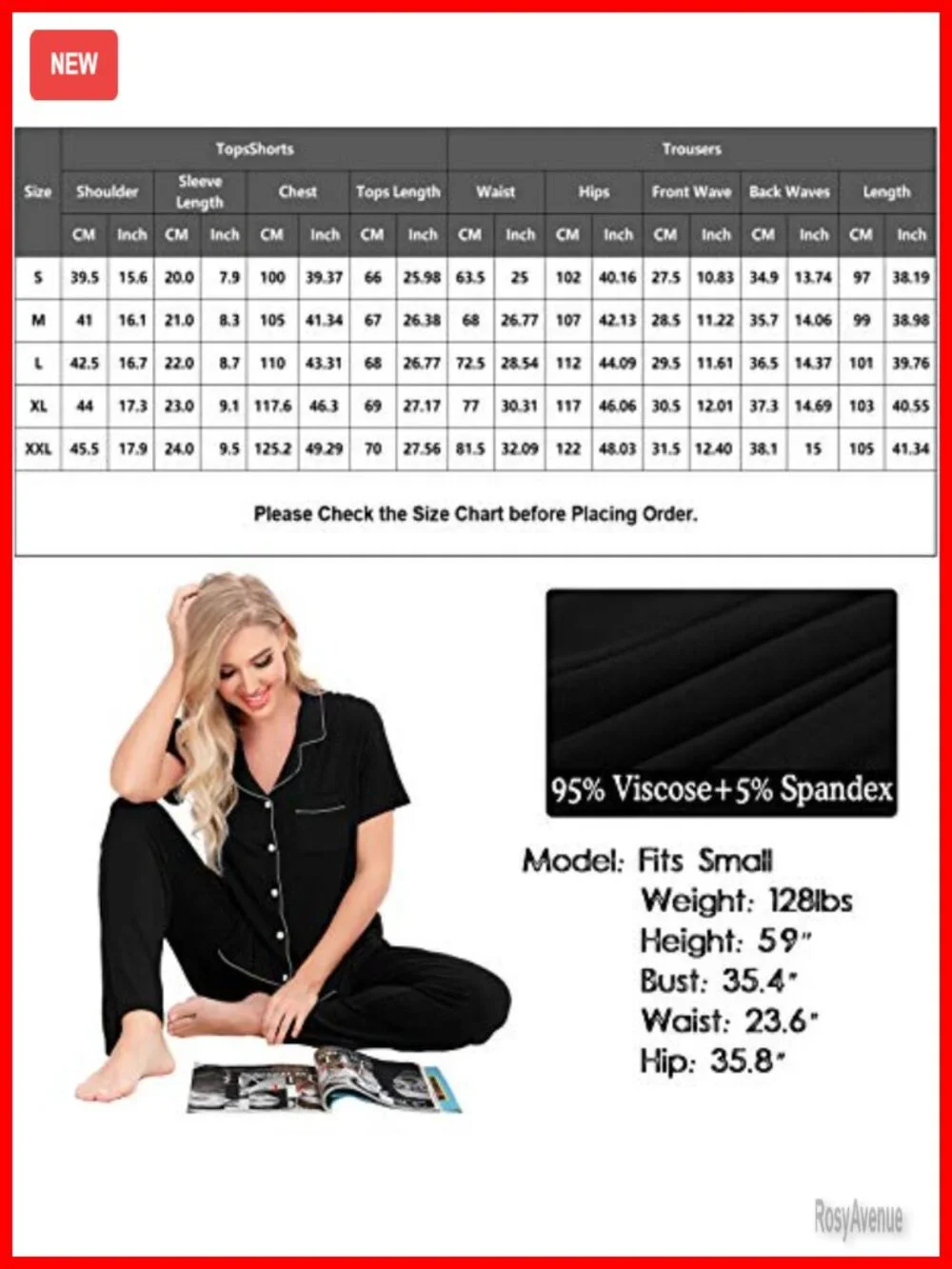 Women's Pajama Set Two-Piece Short Sleeve Button Down Lounge Set with Long Pants